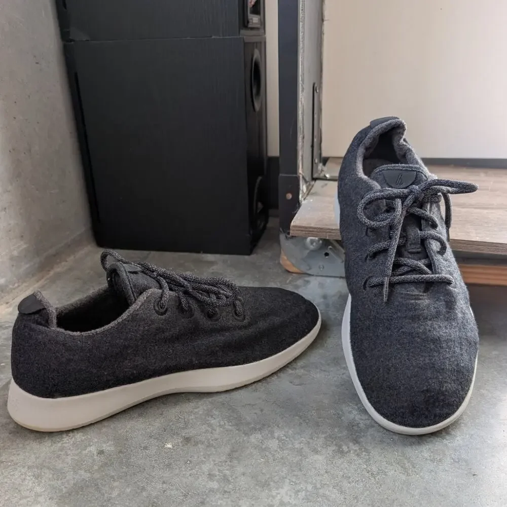 allbirds Athletic Running Shoes Men's Size 12 Merino Wool Lace Up Runners Gray